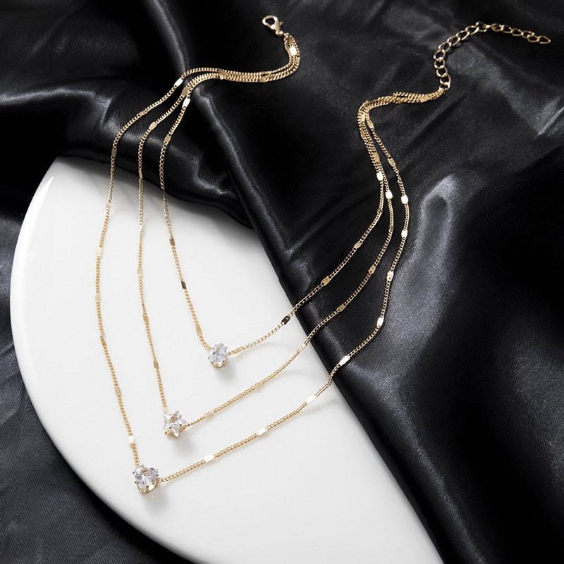 CrystalCharm Layered Pendant