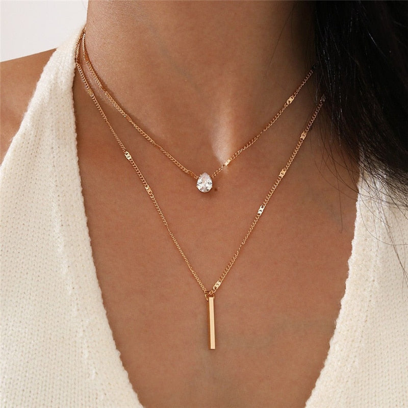 CrystalCharm Layered Pendant