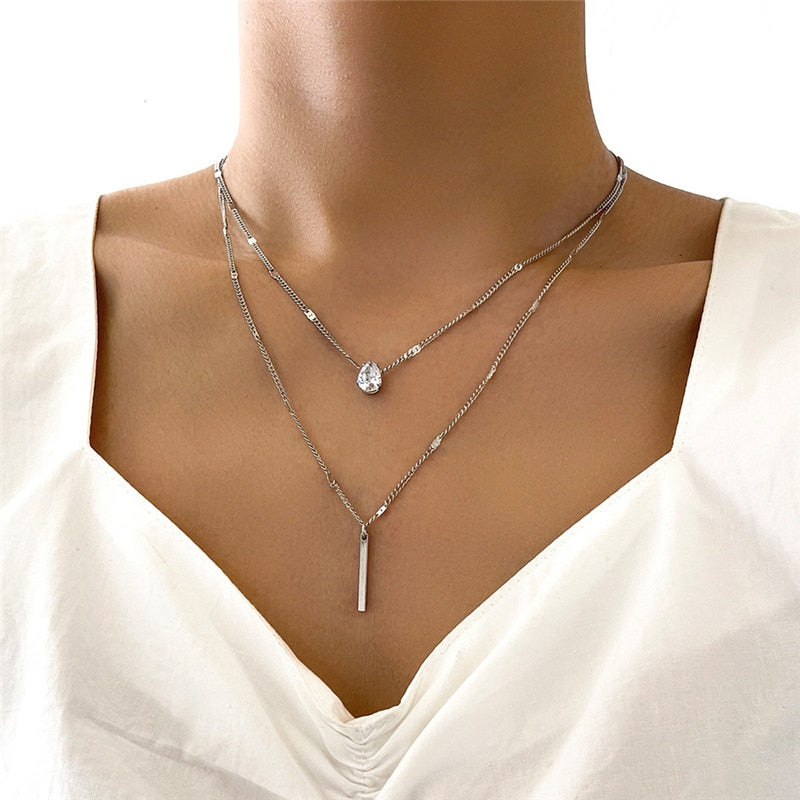 CrystalCharm Layered Pendant